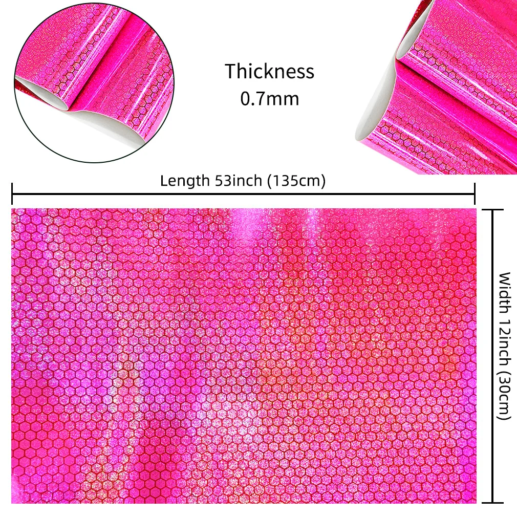 Шестиугольная печать голографическое зеркало искусственная искусственная кожа синтетический лазерный кожаный рулон ткани для самостоятельного изготовления серег 30x135cm Изображение 5