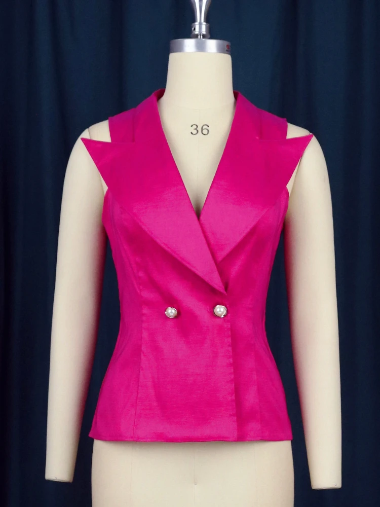 Розово-красные топы, сексуальный V-образный вырез, отложной воротник, приталенная женская блузка на пуговицах для дам, Вечерние блузки для вечеринок, блузки для мероприятий 4XL Изображение 2