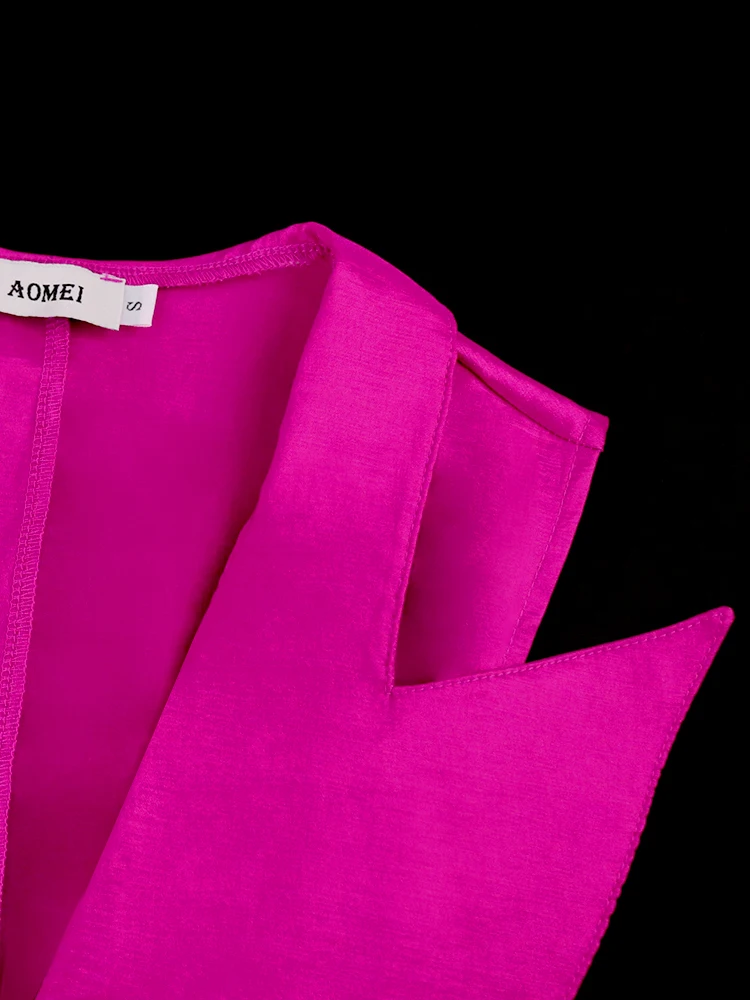 Розово-красные топы, сексуальный V-образный вырез, отложной воротник, приталенная женская блузка на пуговицах для дам, Вечерние блузки для вечеринок, блузки для мероприятий 4XL Изображение 3