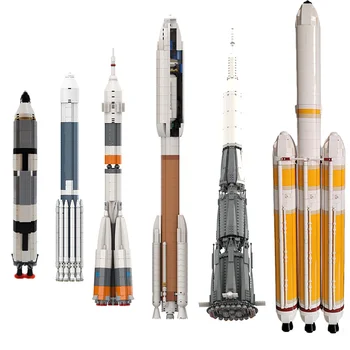 MOC Delta IV Heavy Saturn V Scale Rocket Строительные Блоки, Набор для исследования Марса, Модель Аэрокосмического Спутника, Детская Игрушка 1
