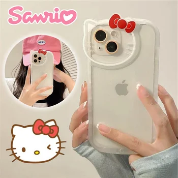 Sanrio Hello Kitty Прозрачный Чехол Для Телефона iPhone 14 13 12 11 Pro Max X XR XS 7 8 Plus Силиконовый Бампер Прозрачная Мягкая Задняя Крышка 1