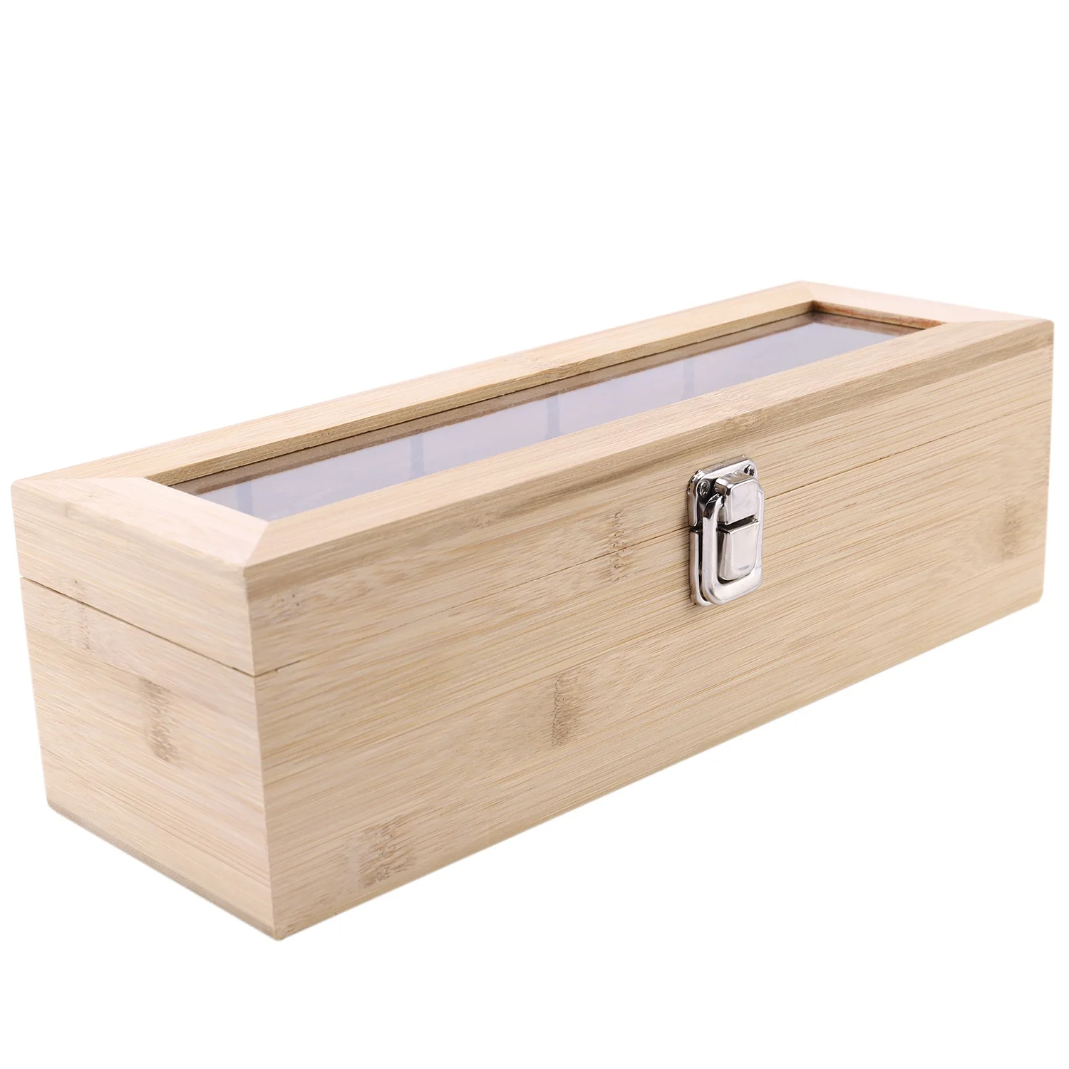 Органайзер для чайных пакетиков Bamboo System Коробка для хранения ювелирных изделий с 5 отделениями Органайзер для чайных коробок Деревянный контейнер для пакетиков сахара Изображение 4
