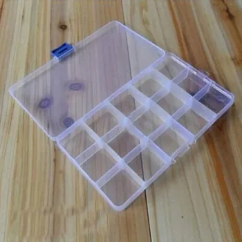 Креативный ящик для хранения из 15 ячеек Со съемными перегородками, ценности, ювелирные изделия, наличные, Прозрачная пластиковая коробка, контейнер-органайзер для хранения.