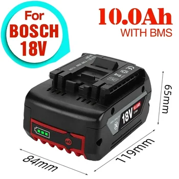НОВЫЙ литий-ионный аккумулятор 18V 10Ah для резервного копирования электроинструмента Bosch 18V 10000mah Портативная Сменная Индикаторная лампа BAT609 2