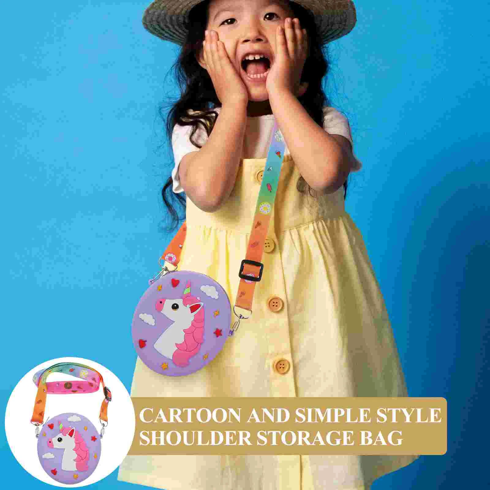 Мультяшная силиконовая сумка через плечо, детская сумка с единорогом, сумка через плечо, прекрасная сумка через плечо Изображение 3