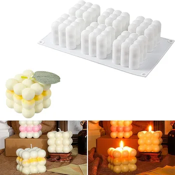 3D форма для пузырьковой свечи с 6 полостями, очень симпатичная силиконовая форма, используемая для изготовления свечей, форма для изготовления мыла 1