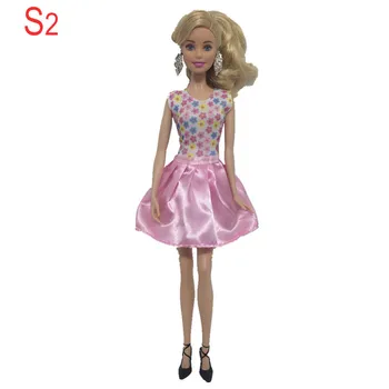 Розовое платье с цветочным узором для кукол Барби, цельное платье, одежда для кукольного домика, платья принцессы Барби, аксессуары для кукол DIY 1/6 2