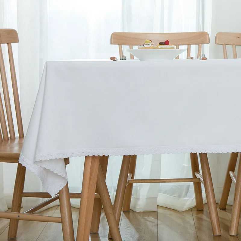 Однотонная тканевая скатерть, небольшая простая прямоугольная обеденная скатерть в деревенском стиле, чайный столик, настольная скатерть Изображение 4