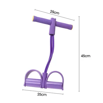 Springcmy Multifunktions-Beintrainer Sit-Up-Fitness-Seil elastisches Sit-Up-Pull-Seil mit Fußpedal Bauchtrainer 1