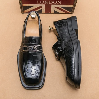 Мужские кожаные оксфордские удобные модельные туфли Originals на шнуровке, официальные деловые повседневные туфли-дерби для мужчин на каждый день 1