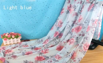 Шифоновые ткани для шитья одежды из мягкого полиэстера с цветочным принтом, 1 ярд, Шарфы, Весенний дизайн одежды 2