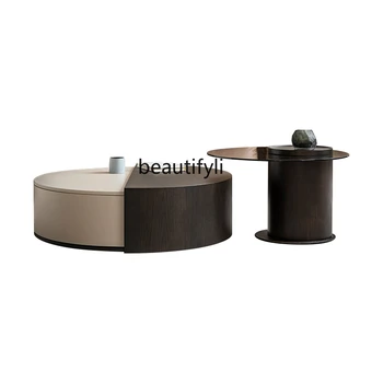 Итальянский минималистичный круглый Многофункциональный журнальный столик для хранения вещей Современная минималистичная гостиная Минималистичный размер круглый 1