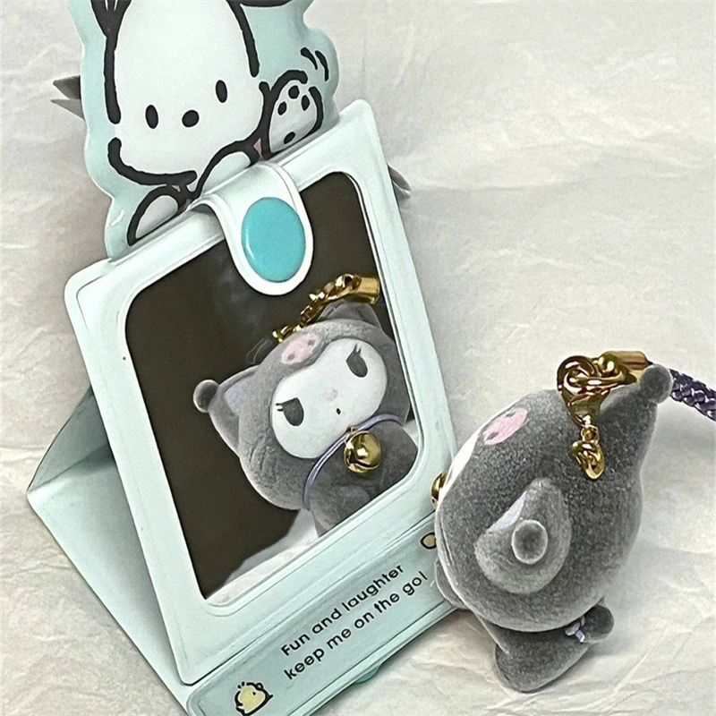 Кукла Sanrio Kuromi Kawaii, Стекающийся кулон, Брелок для ключей, Школьный рюкзак, Кулон, Подарок на День Рождения для девочек Изображение 1