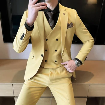 Распродажа 2022 брендовая одежда модный тисненый мужской деловой костюм/мужские приталенные высококачественные платья для отдыха, блейзеры, мужские смокинги, куртки S-3xl ~ Костюмы и блейзеры | Car-doctor36.ru 11