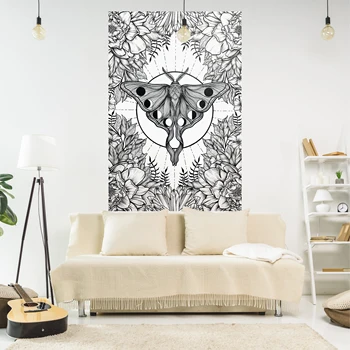 Винтажный гобелен XxDeco с нарисованной от руки бабочкой, Богемная художественная эстетика, ковры для украшения спальни или дома