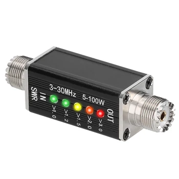 Светодиодный измеритель КСВ с частотой 3-30 МГц, коротковолновый индикатор стоячих волн с 5 светодиодами, интерфейс M Female