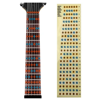 4X Наклейки для нот на грифе гитары, Наклейка с картой ладов на грифе для начинающих, подходит для занятий с 6 струнами
