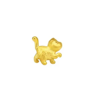 Браслет из чистого желтого золота 24 К, женский браслет-кошка из золота 999 пробы