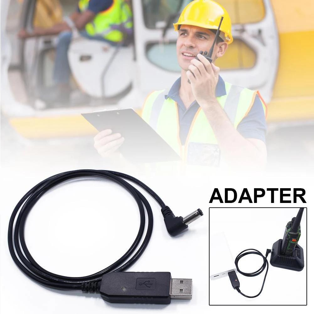 2шт USB зарядное устройство Черный адаптер Аксессуары для радио Кабель для зарядки Вход для подключения линии портативной рации Гибкая основа для Baofeng Изображение 4