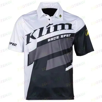 Новая мужская рубашка поло KLIM RACE SPEC F1 для гоночных мотоциклов 2023 года, быстросохнущая и дышащая футболка из джерси для велоспорта 1