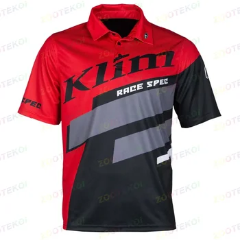 Новая мужская рубашка поло KLIM RACE SPEC F1 для гоночных мотоциклов 2023 года, быстросохнущая и дышащая футболка из джерси для велоспорта 2