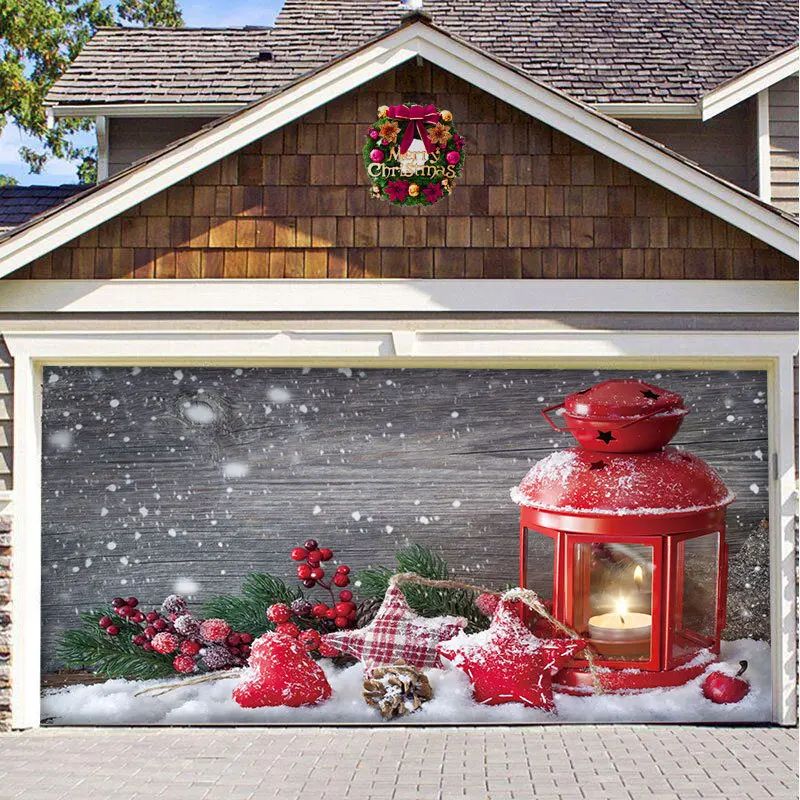 Рождественский Гобелен для Гаража Санта Клаус Снеговик Настенные Комнатные Гобелены Большой Счастливый Новый Год Бохо Декор Фоновая Ткань Изображение 2