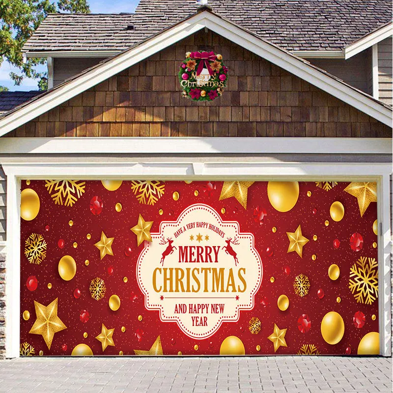 Рождественский Гобелен для Гаража Санта Клаус Снеговик Настенные Комнатные Гобелены Большой Счастливый Новый Год Бохо Декор Фоновая Ткань Изображение 3