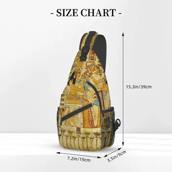 Мужская нагрудная сумка из древнеегипетского папируса, повседневная поясная сумка, маленькая сумка для переноски в короткую поездку, сумка через плечо 2