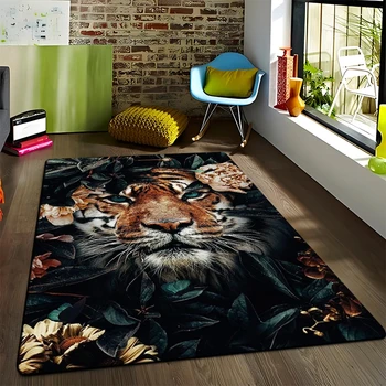 Ковер с рисунком животного Тигра, гостиная, спальня, коврик для йоги, украшение дома, детские коврики для ползания, коврик для кемпинга, пикника 1