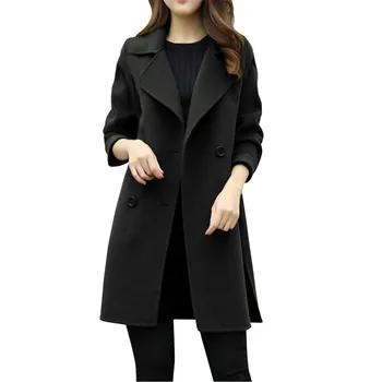 Куртка для Woma 2023, Осенне-зимнее новое шерстяное пальто, женские двубортные твидовые куртки средней длины, женские 1