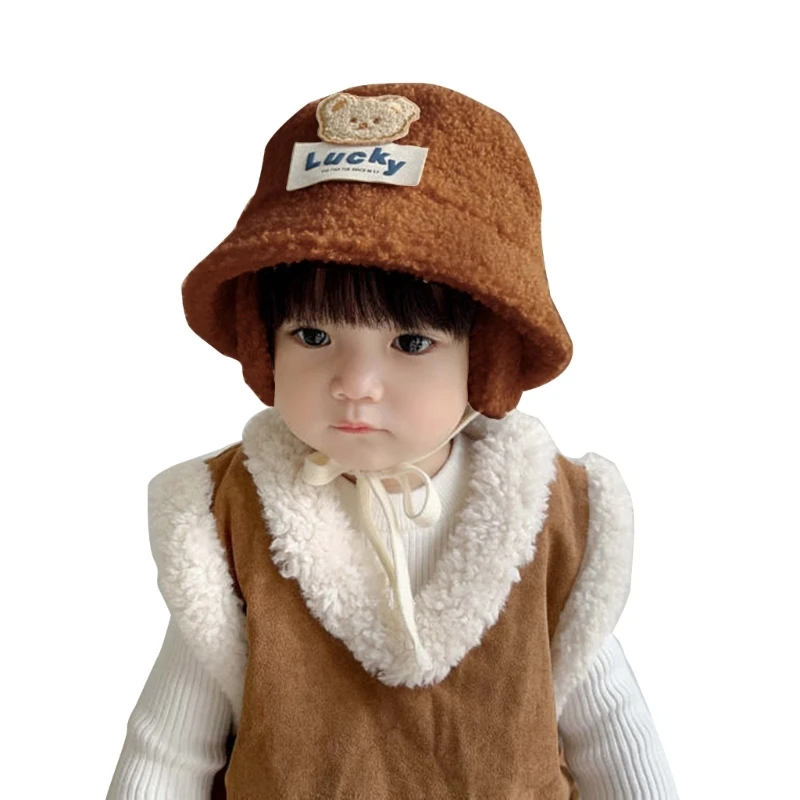 Панама из овечьей шерсти, модный и теплый головной убор, осенне-зимняя кепка для мальчиков и девочек D7WF Изображение 1