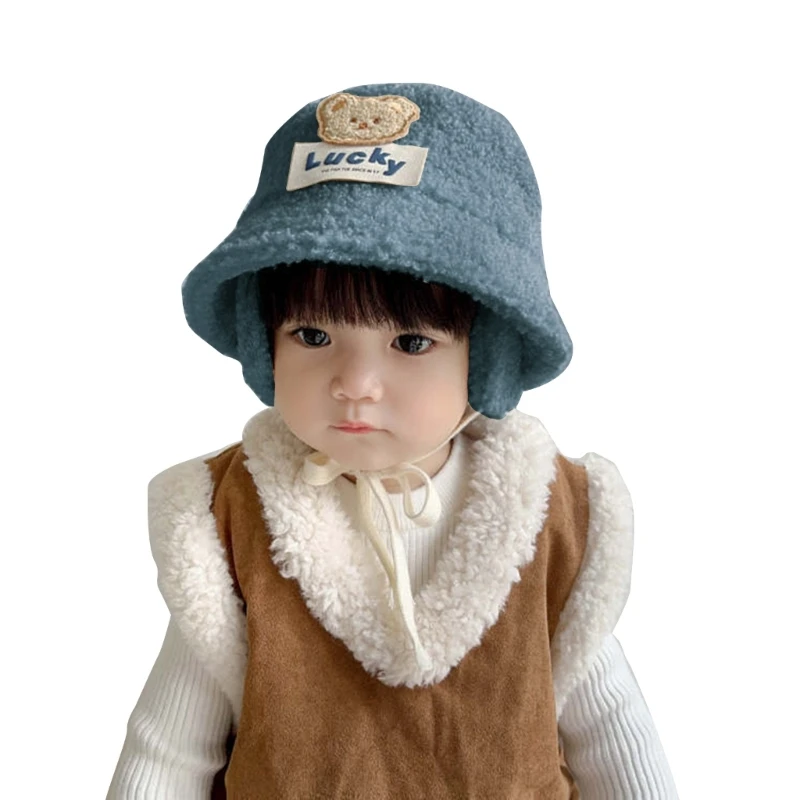 Панама из овечьей шерсти, модный и теплый головной убор, осенне-зимняя кепка для мальчиков и девочек D7WF Изображение 3