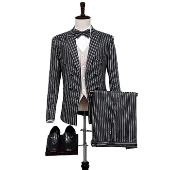 Распродажа Винтажные черные мужские костюмы с лацканами и шалью, однобортный пиджак из 2 частей, брюки большого размера, повседневные роскошные наряды для выпускного вечера, Terno 2024 ~ Костюмы и блейзеры | Car-doctor36.ru 11