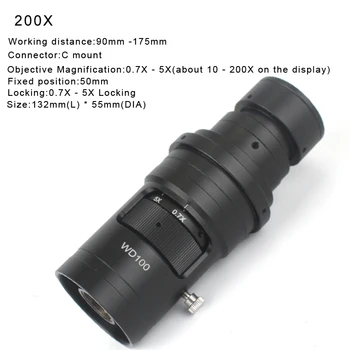 48-мегапиксельная камера промышленного видеомикроскопа 4K 1080P HDMI USB с 200-кратным зумом, объектив C байонетом, датчик SONY для ремонта телефонов, инструменты для пайки. 2