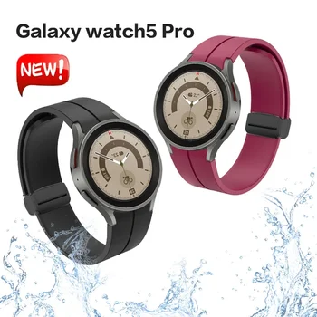 Оригинальный силиконовый ремешок для Samsung Watch 5 Pro 45 мм 4 classic active 2 Магнитная пряжка correa Galaxy Watch 4/5 ремешок 44 мм 40 мм 2