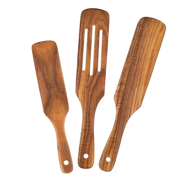 Набор деревянных лопаток, набор кухонных принадлежностей для приготовления пищи, 5 шт. Набор посуды из натурального дерева премиум-класса для приготовления пищи на кухне 2