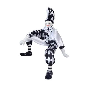 Фарфоровая кукла-клоун, фигурка Куклы, украшение для домашней выставки, коллекция игрушек, Винтажная модель Клоуна с раскрашенным лицом, кукла-Арлекин в подарок 1
