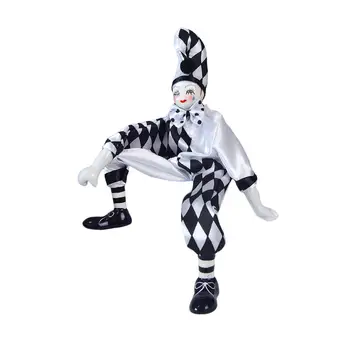 Фарфоровая кукла-клоун, фигурка Куклы, украшение для домашней выставки, коллекция игрушек, Винтажная модель Клоуна с раскрашенным лицом, кукла-Арлекин в подарок 2