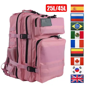 Рюкзак для кемпинга на открытом воздухе объемом 25 л/45 л, женская мужская камуфляжная тактическая дорожная сумка из ткани Оксфорд 900D, рюкзак для альпинизма, пешего туризма 1