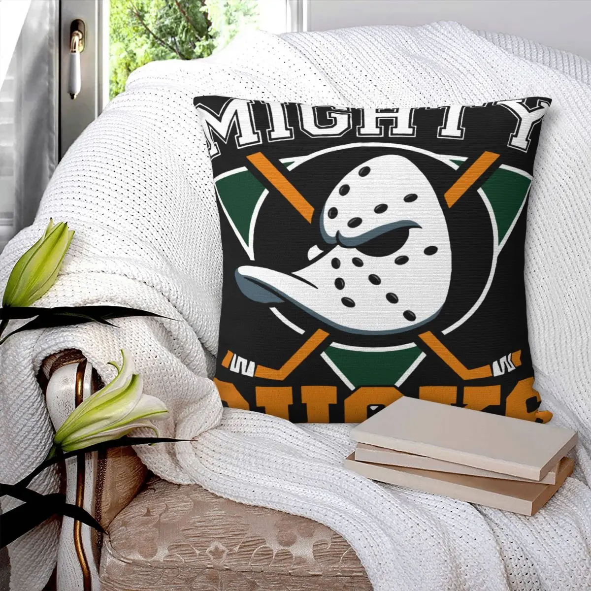 Наволочка Mighty Hockey Ducks Mighty Of Anaheim Наволочка для дивана с застежкой-молнией Персонализированная Декоративная подушка Изображение 2