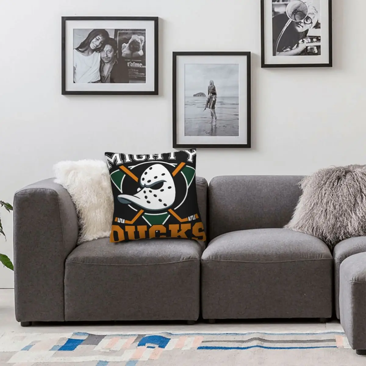 Наволочка Mighty Hockey Ducks Mighty Of Anaheim Наволочка для дивана с застежкой-молнией Персонализированная Декоративная подушка Изображение 3