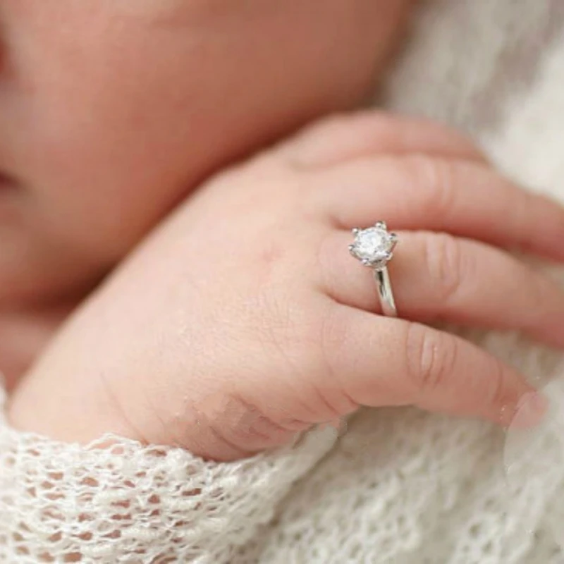 Y1UB реквизит для фотосъемки новорожденных Кольца Ангела с элегантными стразами Прекрасные блестящие кольца, которые легко носить Изображение 1