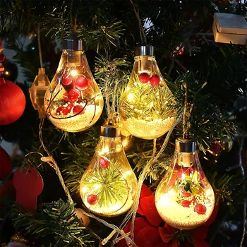 Светодиодные прозрачные Рождественские шары Украшения Веселые Рождественские украшения для дома 2023 Рождественские Подарки Christmas Navidad Новый Год