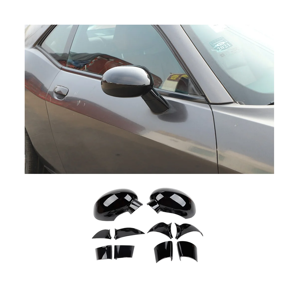 Для Dodge Challenger 2009-2022 Боковое зеркало заднего вида автомобиля, декоративная накладка, наклейка, внешние аксессуары Изображение 5