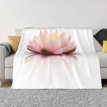 Розовое Фланелевое одеяло с цветами Лотоса, Легкое теплое Супер Мягкое одеяло для автомобиля, кровати, дивана, украшения для дивана King Queen Size 2