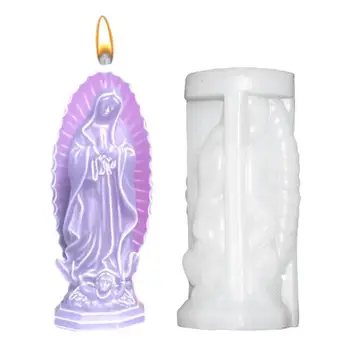 Форма для Матери Марии Силиконовая 3D для изготовления мыла ручной работы, легко снимаемая смола, Форма для свечи в форме Девы Марии Для домашнего декора 1