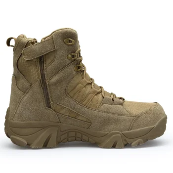 Зимние мужские военные ботинки, уличные кожаные походные ботинки, мужские армейские тактические боевые ботильоны армейского спецназа в пустыне, мужская рабочая обувь 2