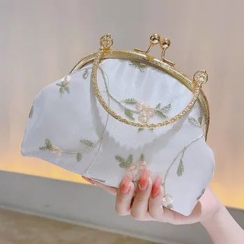Клатчи Luxy Moon White, Элегантные модные женские сумки с цветочной вышивкой, роскошные женские вечерние сумки Z679 2