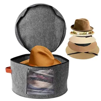 Футляры для хранения шляп Фетровая Складная шляпная коробка на молнии Ящик для хранения с ручкой Переносной контейнер для шляп для шарфов полотенец Простыней 1