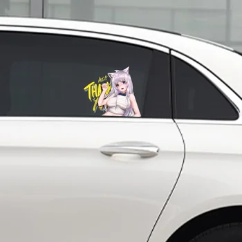 Виниловая наклейка для автомобиля, наклейка с изображением девочек-кроликов в стиле аниме для автоматического очарования Велосипеда, мотоцикла, тюнинга, окна, лобового стекла автомобиля, 20 см * 17 см 2
